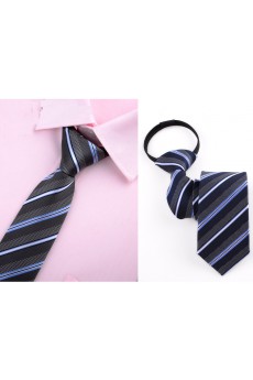 Gray Striped Microfiber Skinny Ties