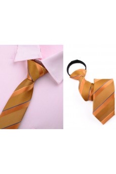 Yellow Striped Microfiber Skinny Ties