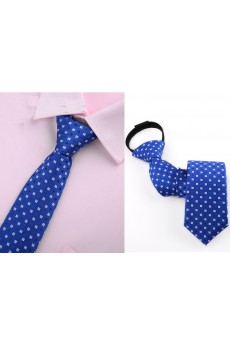 Blue Polka Dot Microfiber Skinny Ties