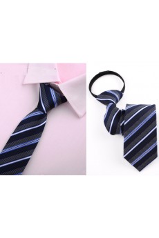 Gray Striped Microfiber Skinny Ties