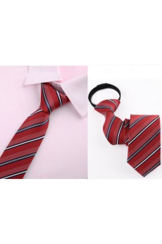 Red Striped Microfiber Skinny Ties