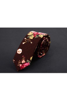 Brown Floral Silk Novelty Tie