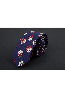 Blue Floral Silk Skinny Ties