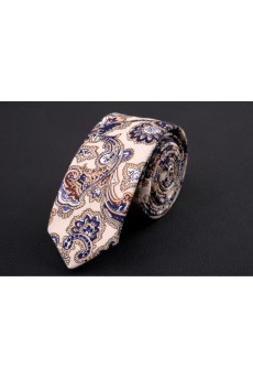 Beige Floral Silk Novelty Tie