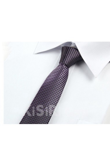 Gray Polka Dot Microfiber Skinny Ties