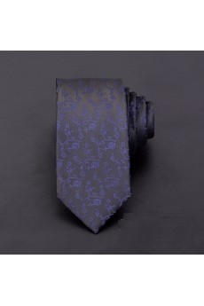 Black Floral Microfiber Skinny Ties