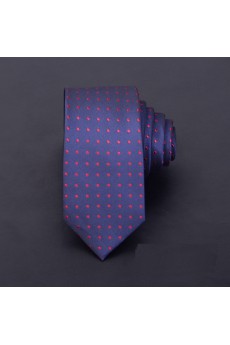 Blue Polka Dot Microfiber Skinny Ties