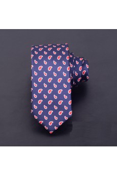 Blue Paisley Microfiber Skinny Ties