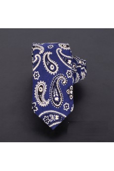 Blue Paisley Microfiber Skinny Ties