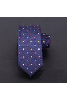 Blue Polka Dot Microfiber Skinny Ties