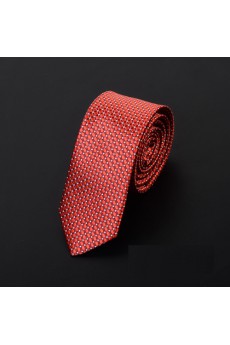 Red Polka Dot Microfiber Skinny Ties