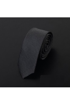 Black Polka Dot Microfiber Skinny Ties