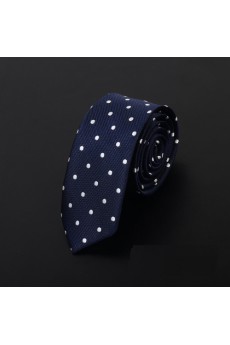 Blue Polka Dot Microfiber Skinny Ties