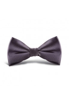 Gray Solid Microfiber Butterfly Bow Tie