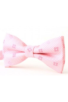 Pink Floral Microfiber Butterfly Bow Tie
