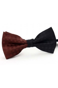 Brown Floral Microfiber Butterfly Bow Tie