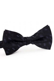 Black Floral Microfiber Butterfly Bow Tie