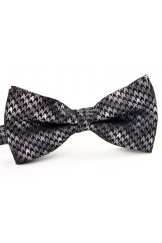 Gray Floral Microfiber Butterfly Bow Tie