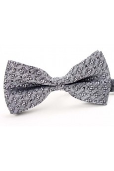 Gray Floral Microfiber Butterfly Bow Tie