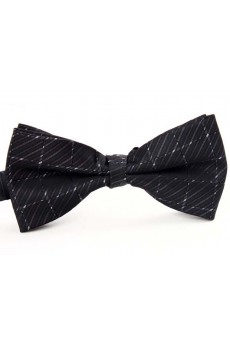 Black Floral Microfiber Butterfly Bow Tie