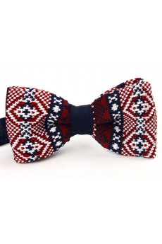 Red Floral Microfiber Butterfly Bow Tie