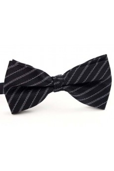 Black Floral Microfiber Butterfly Bow Tie