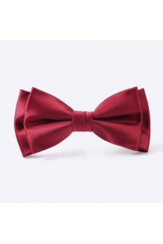 Red Solid Microfiber Butterfly Bow Tie