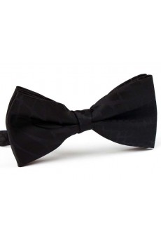 Black Solid Microfiber Butterfly Bow Tie