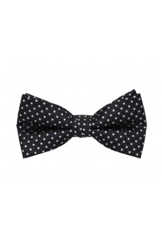 Black Polka Dot Cotton & Polyester Butterfly Bow Tie