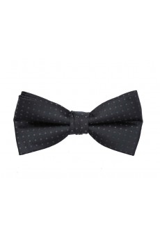 Black Polka Dot Cotton & Polyester Butterfly Bow Tie