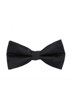 Black Striped Cotton & Polyester Butterfly Bow Tie