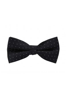 Black Polka Dot Cotton & Polyester Butterfly Bow Tie