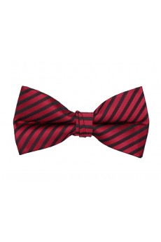 Red Striped Cotton & Polyester Butterfly Bow Tie