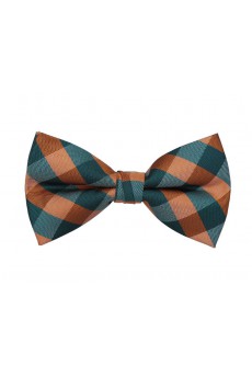 Yellow Checkered Cotton & Polyester Butterfly Bow Tie