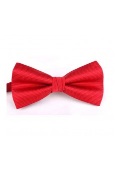 Red Striped Polyester Butterfly Bow Tie