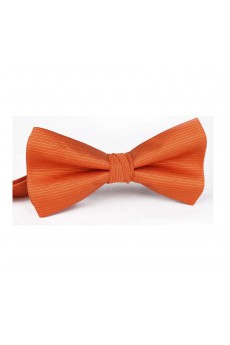 Orange Striped Polyester Butterfly Bow Tie