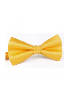 Yellow Striped Polyester Butterfly Bow Tie