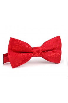 Red Floral Polyester Butterfly Bow Tie