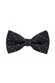 Black Polka Dot Polyester Butterfly Bow Tie