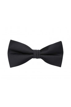 Black Solid Polyester Butterfly Bow Tie