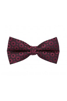 Red Floral Polyester Butterfly Bow Tie