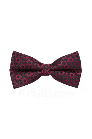 Red Floral Polyester Butterfly Bow Tie