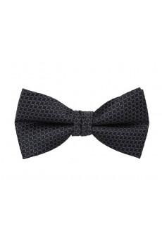 Black Plaid Polyester Butterfly Bow Tie