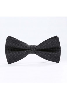 Black Polka Dot Microfiber Butterfly Bow Tie