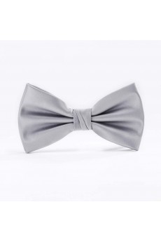 Gray Solid Microfiber Butterfly Bow Tie