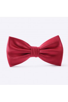 Red Solid Microfiber Butterfly Bow Tie