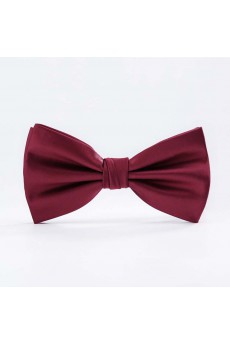 Red Solid Microfiber Butterfly Bow Tie