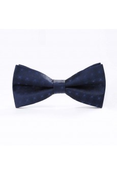 Blue Checkered Microfiber Butterfly Bow Tie