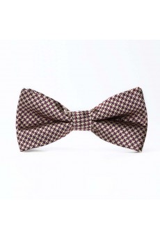Red Checkered Microfiber Butterfly Bow Tie