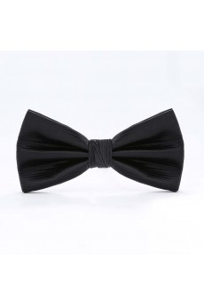 Black Floral Microfiber Butterfly Bow Tie